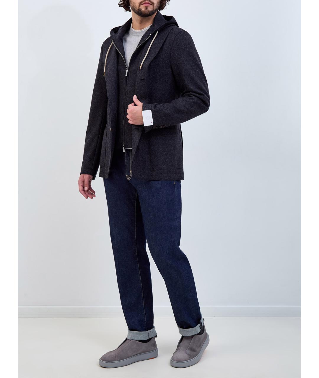 ELEVENTY Серый шерстяной пиджак, фото 2