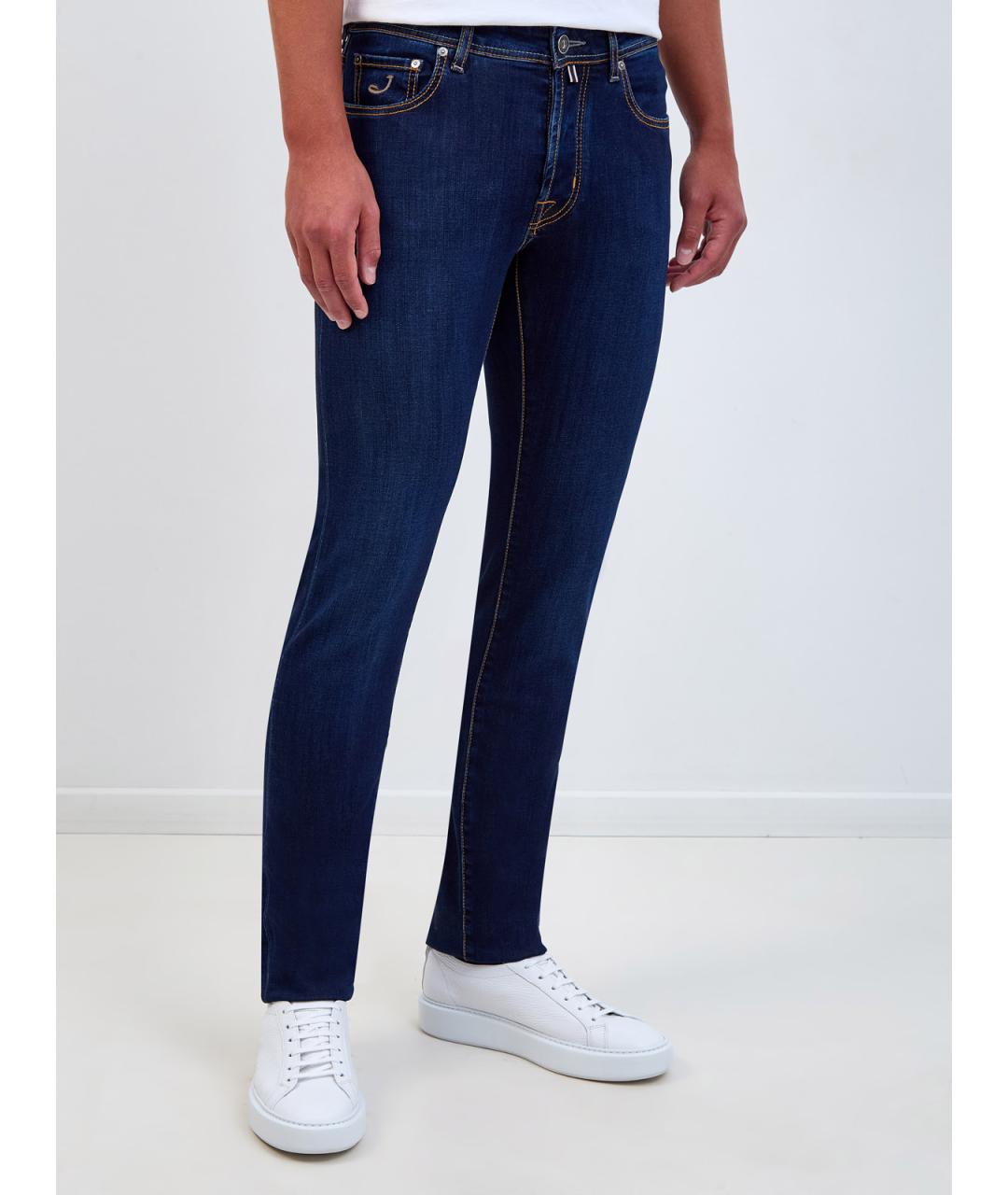 JACOB COHEN Темно-синие хлопковые джинсы скинни, фото 3