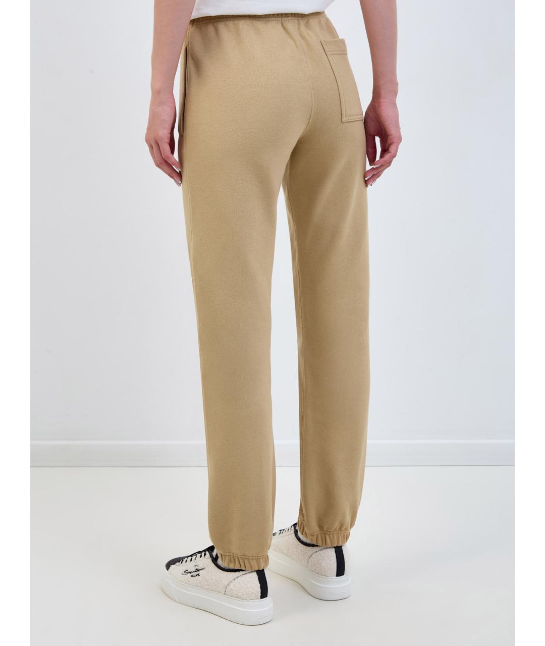 BURBERRY Бежевые хлопковые прямые брюки, фото 4