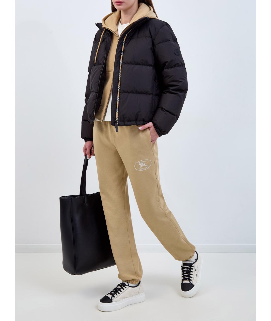 BURBERRY Бежевые хлопковые прямые брюки, фото 2