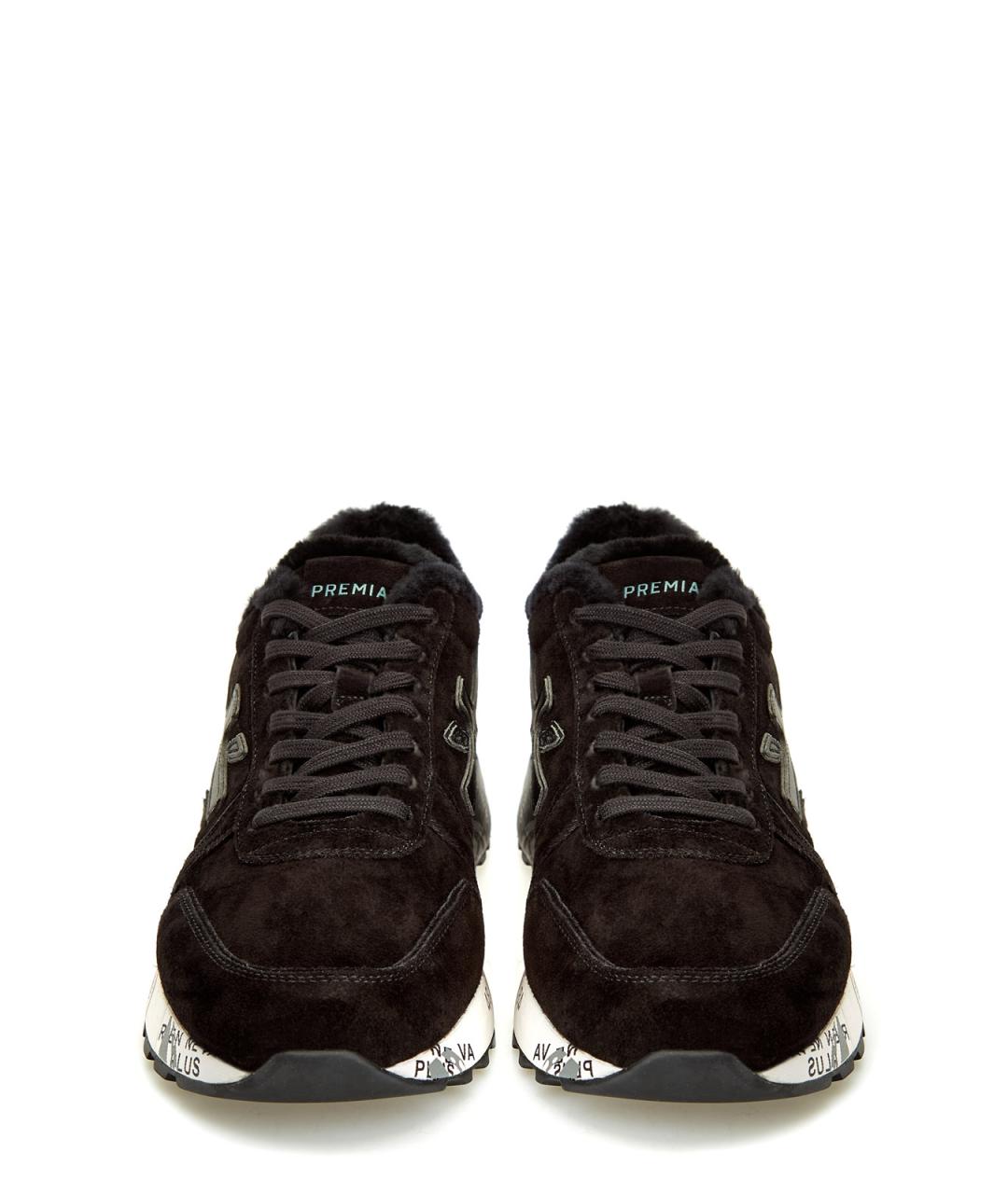 PREMIATA Черные замшевые низкие кроссовки / кеды, фото 5