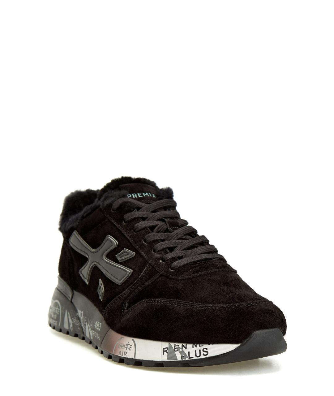PREMIATA Черные замшевые низкие кроссовки / кеды, фото 3