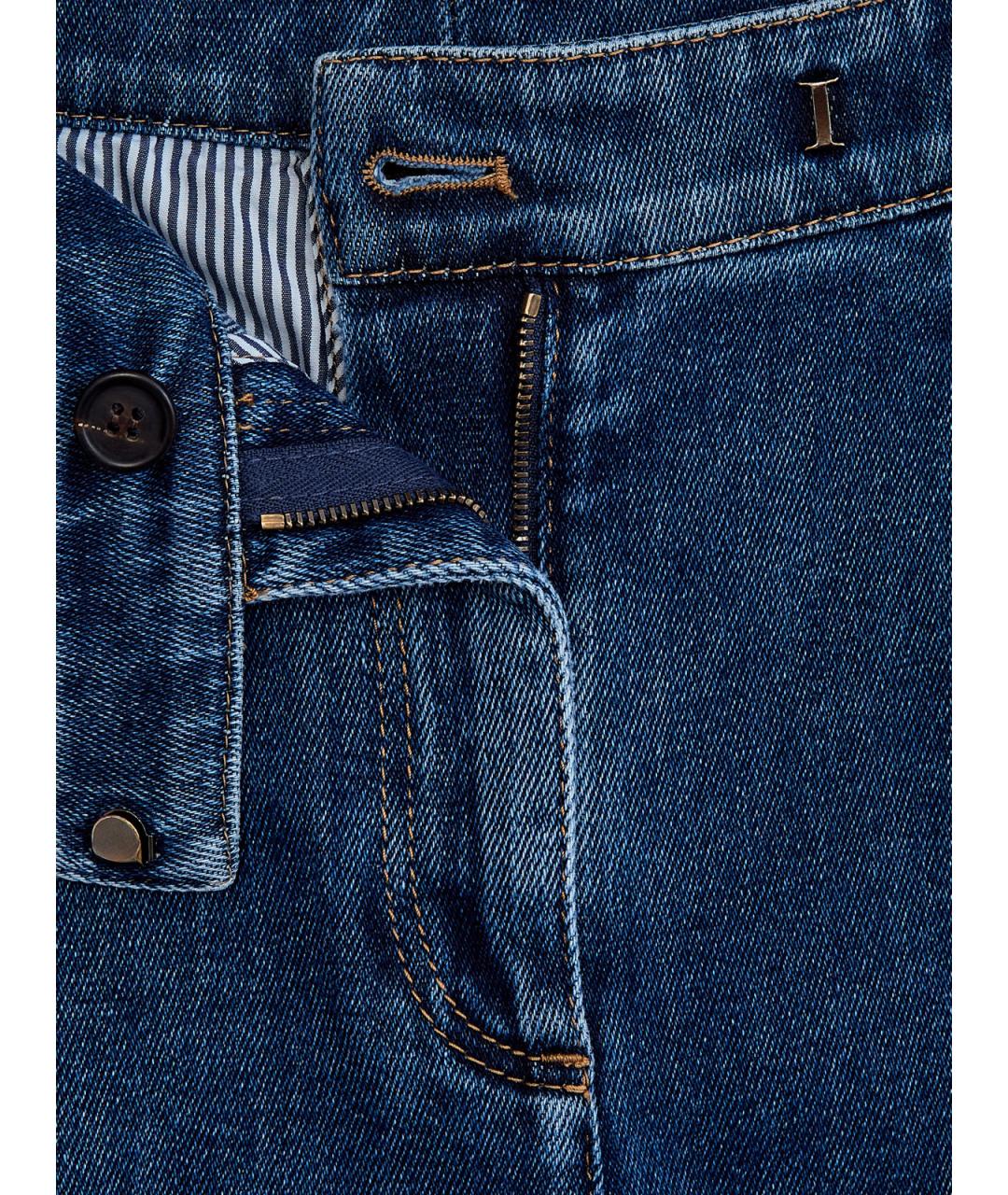 BRUNELLO CUCINELLI Синие хлопковые прямые джинсы, фото 6