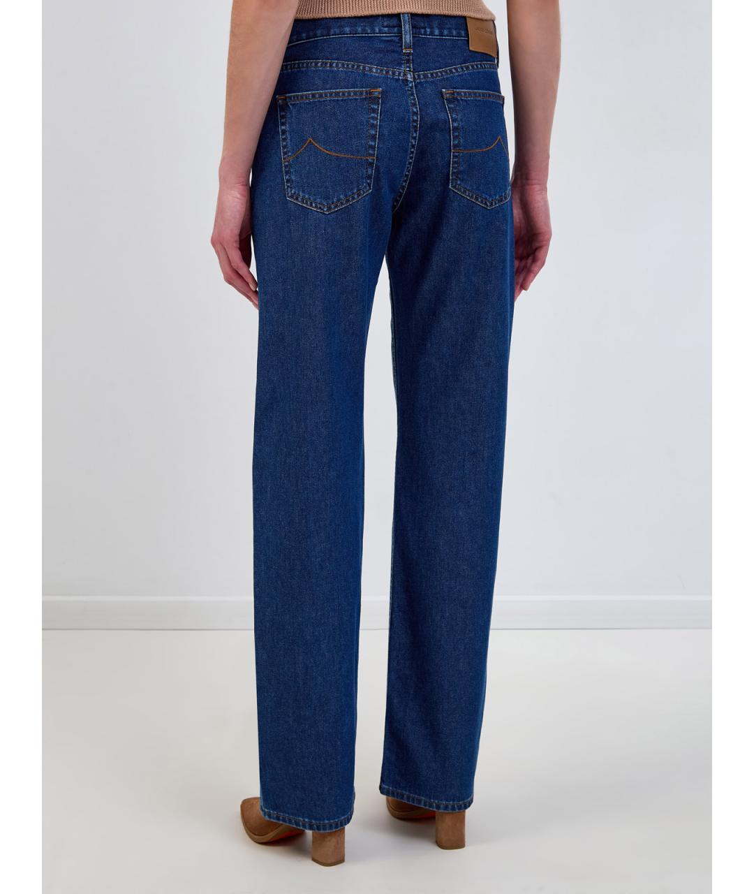 JACOB COHEN Синие хлопковые прямые джинсы, фото 4