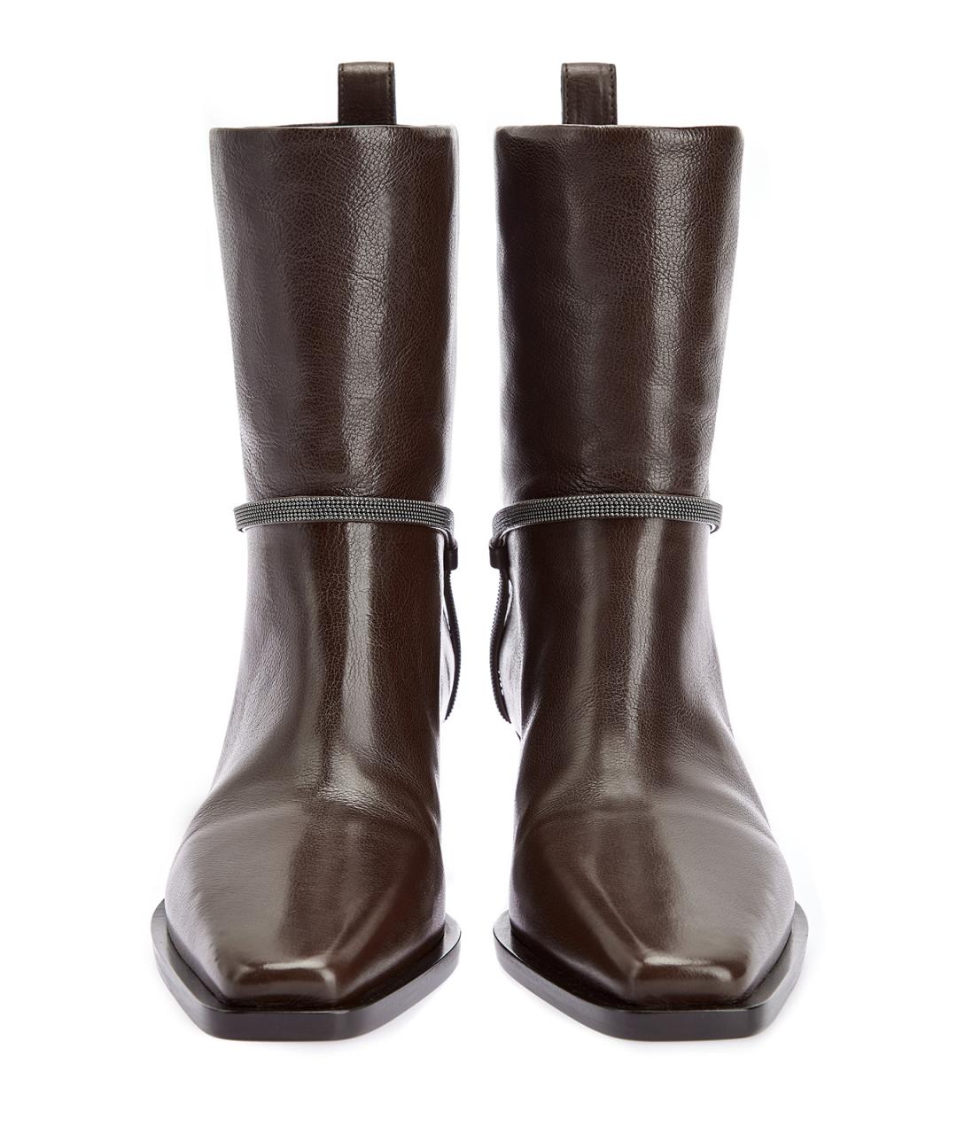 BRUNELLO CUCINELLI Коричневые кожаные ботинки, фото 6