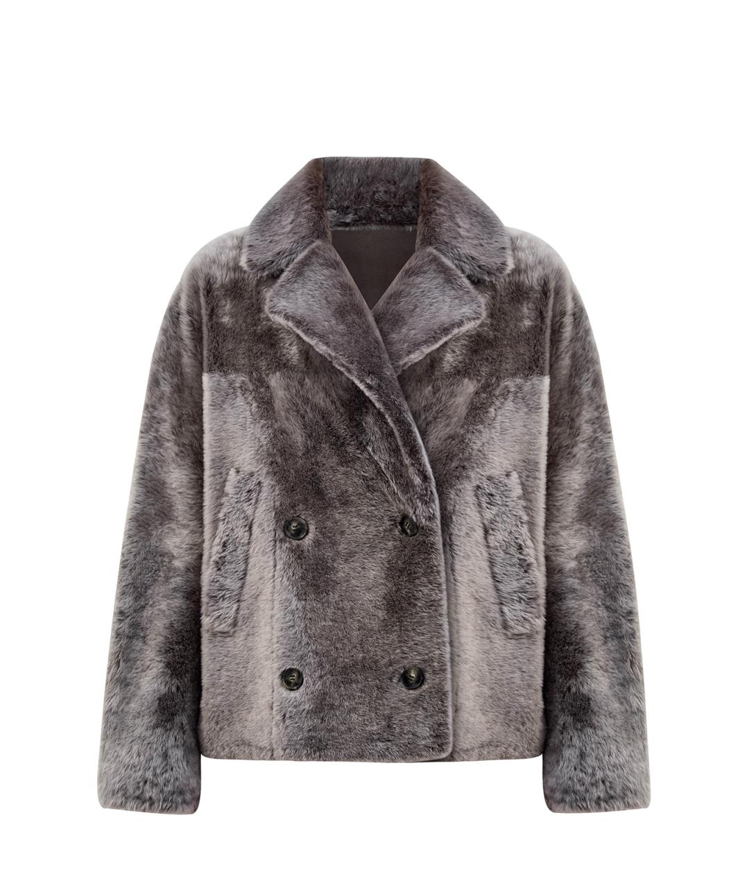 YVES SALOMON Серая меховая шуба, фото 1