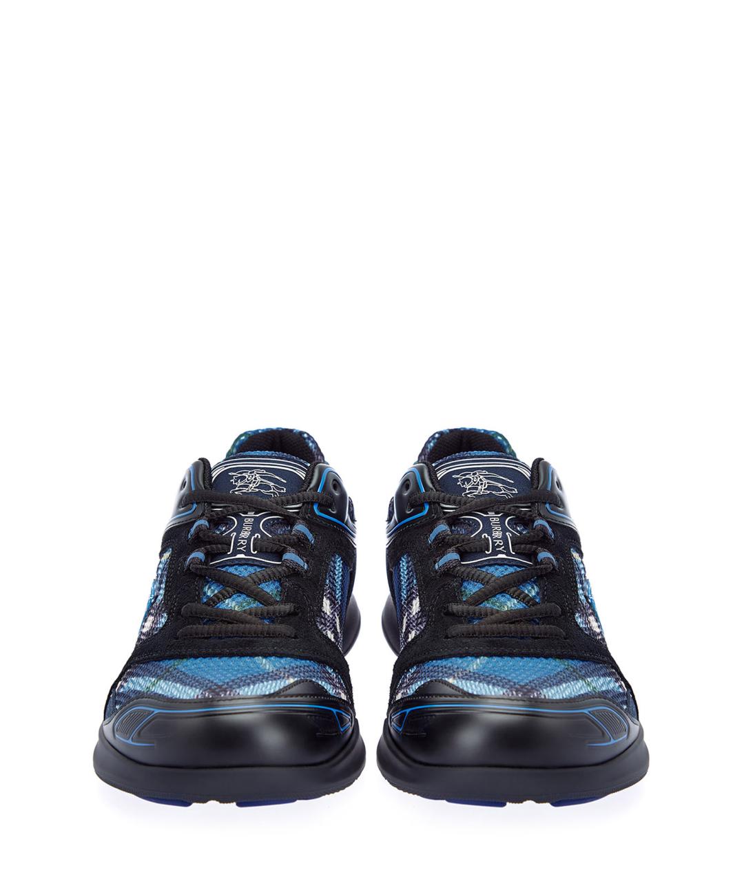 BURBERRY Синие текстильные низкие кроссовки / кеды, фото 6