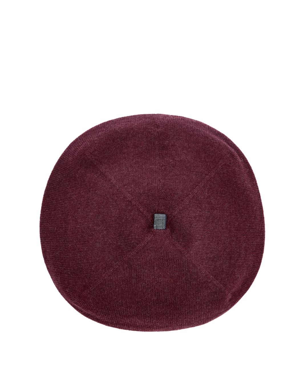 BRUNELLO CUCINELLI Бордовая кашемировая шапка, фото 1