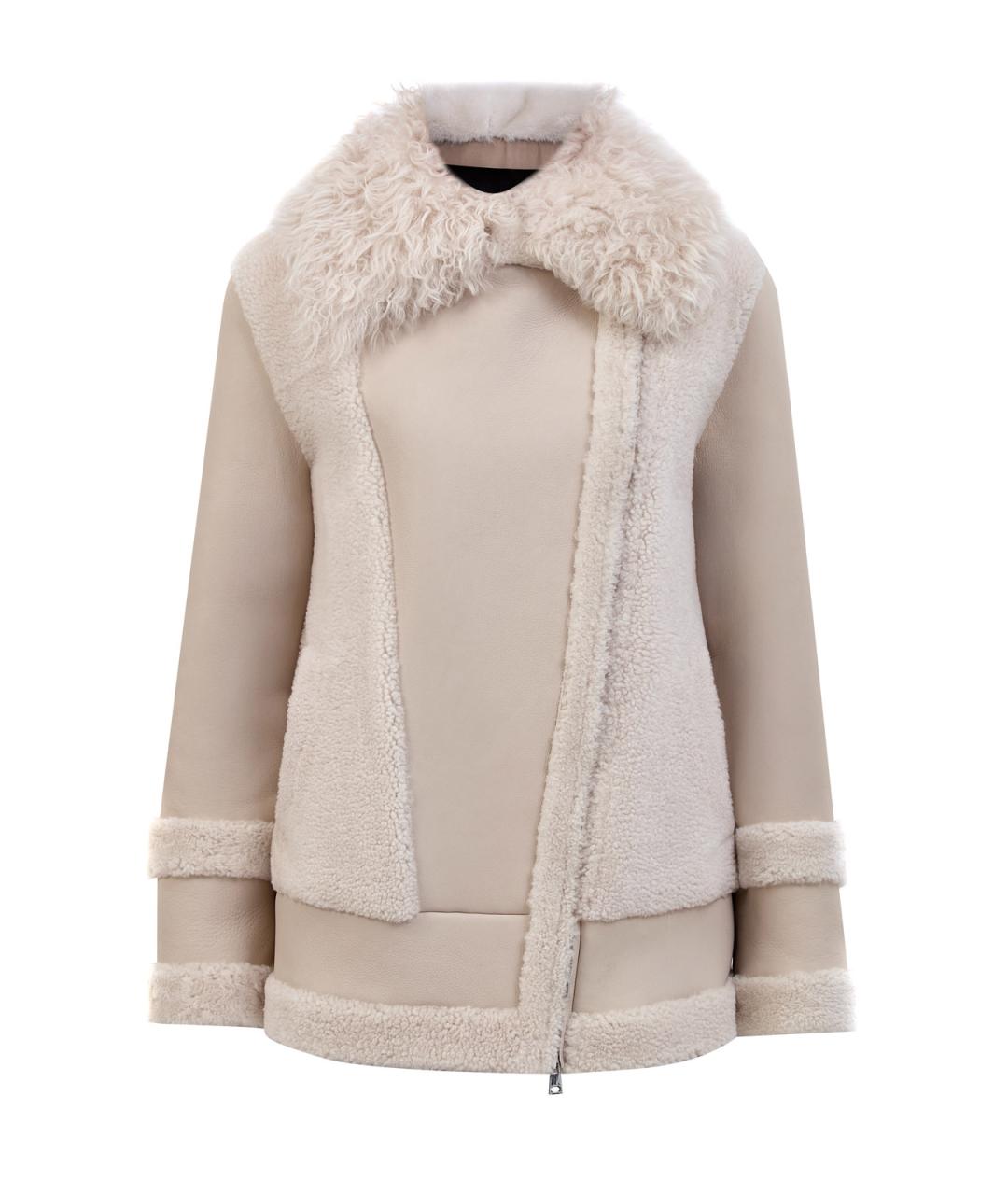 BLANCHA Бежевая меховая дубленка, фото 1