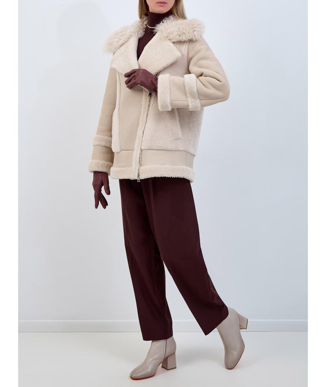 BLANCHA Бежевая меховая дубленка, фото 2