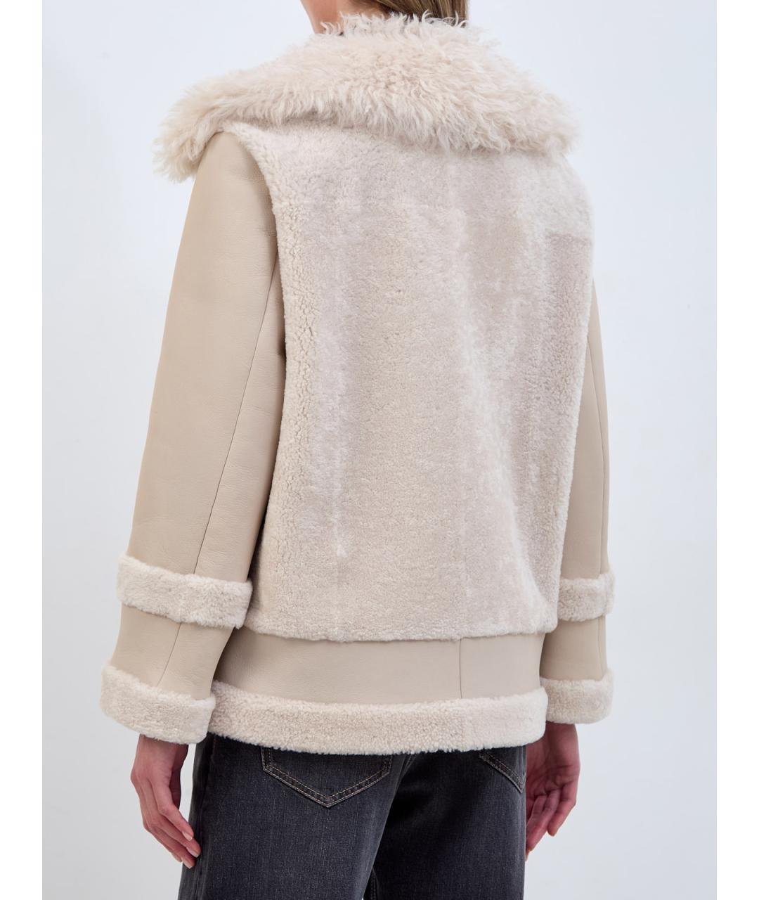 BLANCHA Бежевая меховая дубленка, фото 4