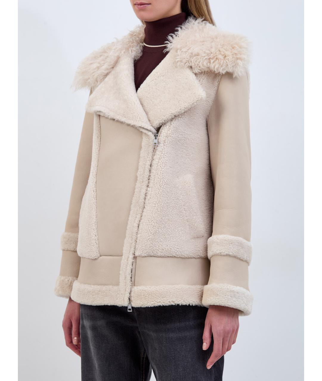 BLANCHA Бежевая меховая дубленка, фото 3