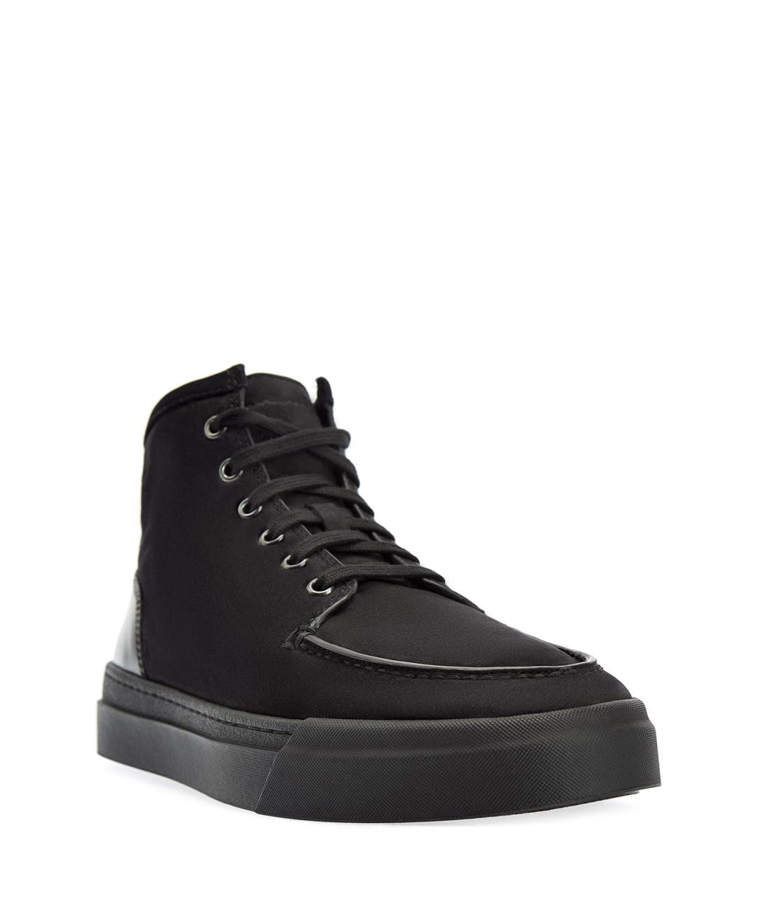 SANTONI Черные нубуковые высокие кроссовки / кеды, фото 3