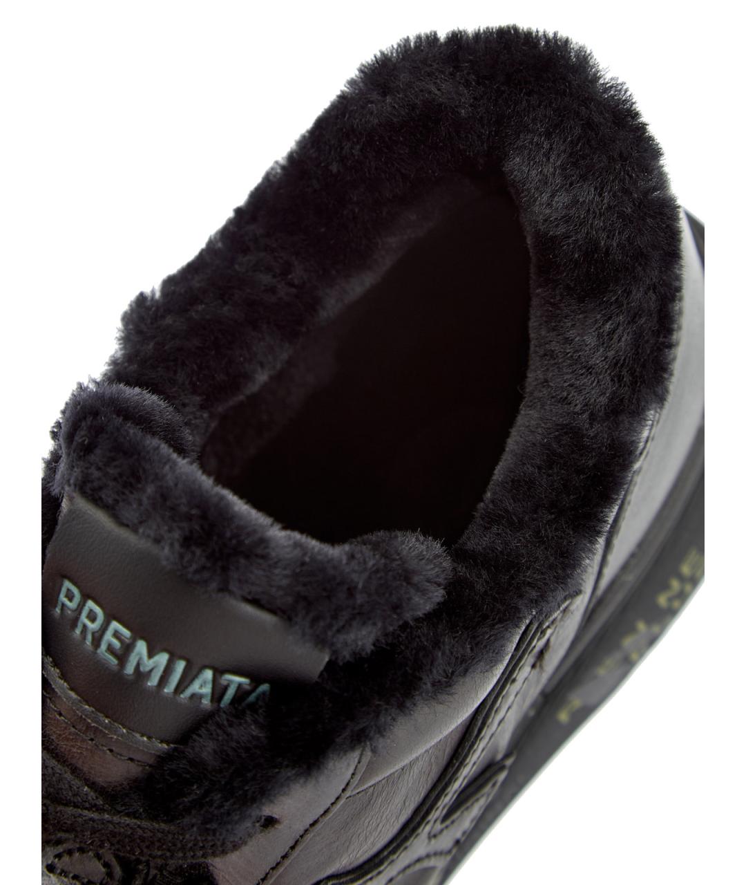 PREMIATA Черные кожаные низкие кроссовки / кеды, фото 7