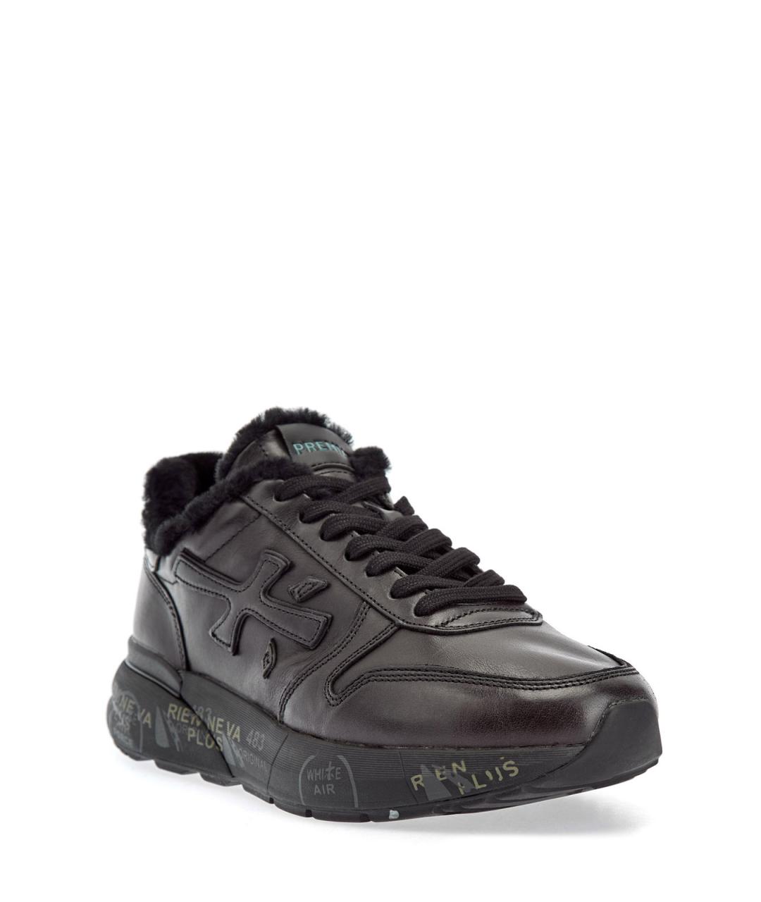 PREMIATA Черные кожаные низкие кроссовки / кеды, фото 3