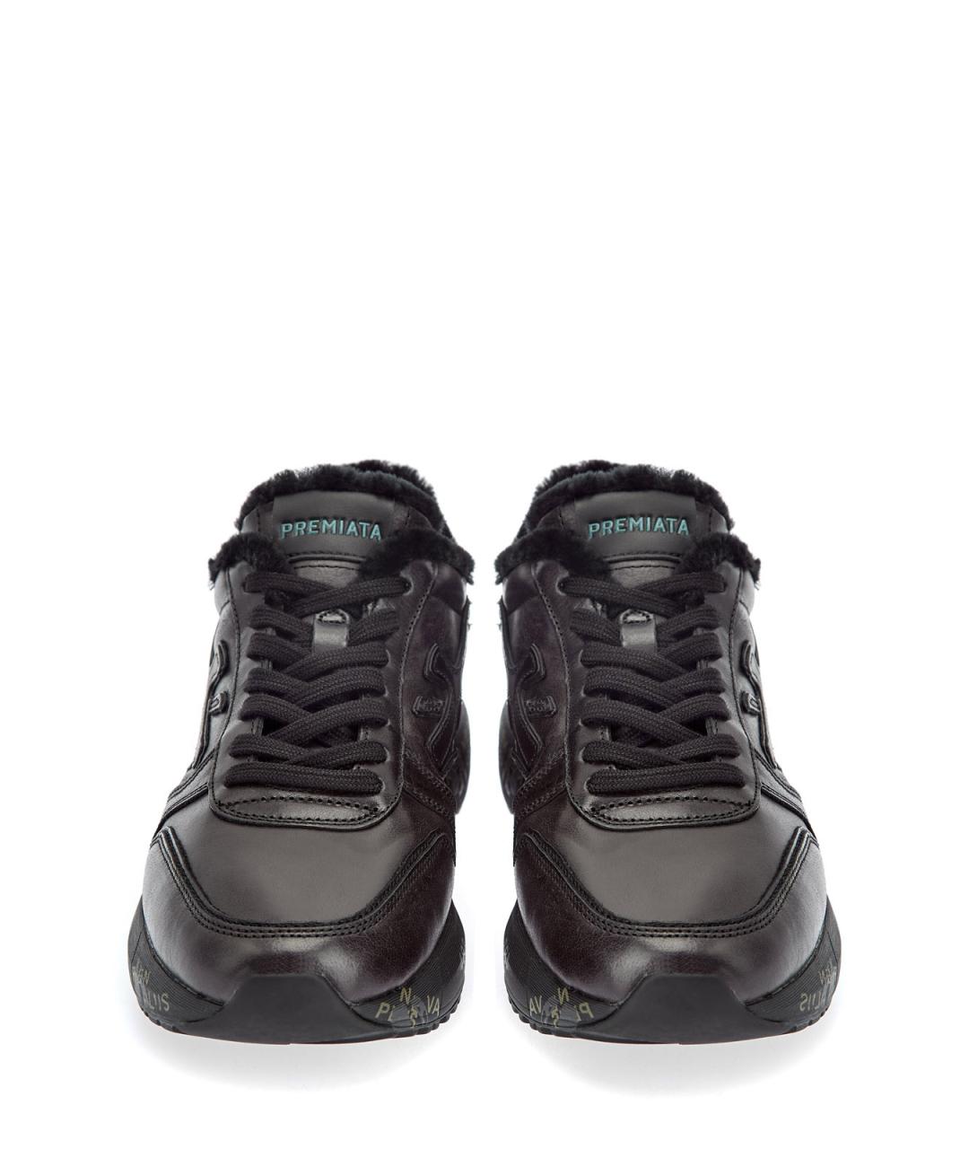 PREMIATA Черные кожаные низкие кроссовки / кеды, фото 6