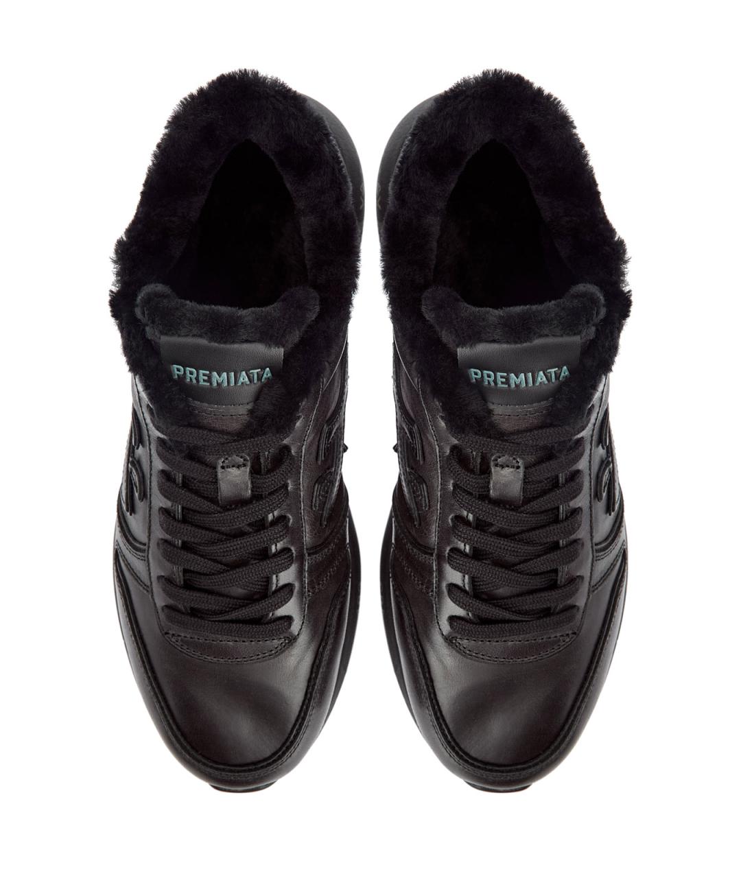 PREMIATA Черные кожаные низкие кроссовки / кеды, фото 5