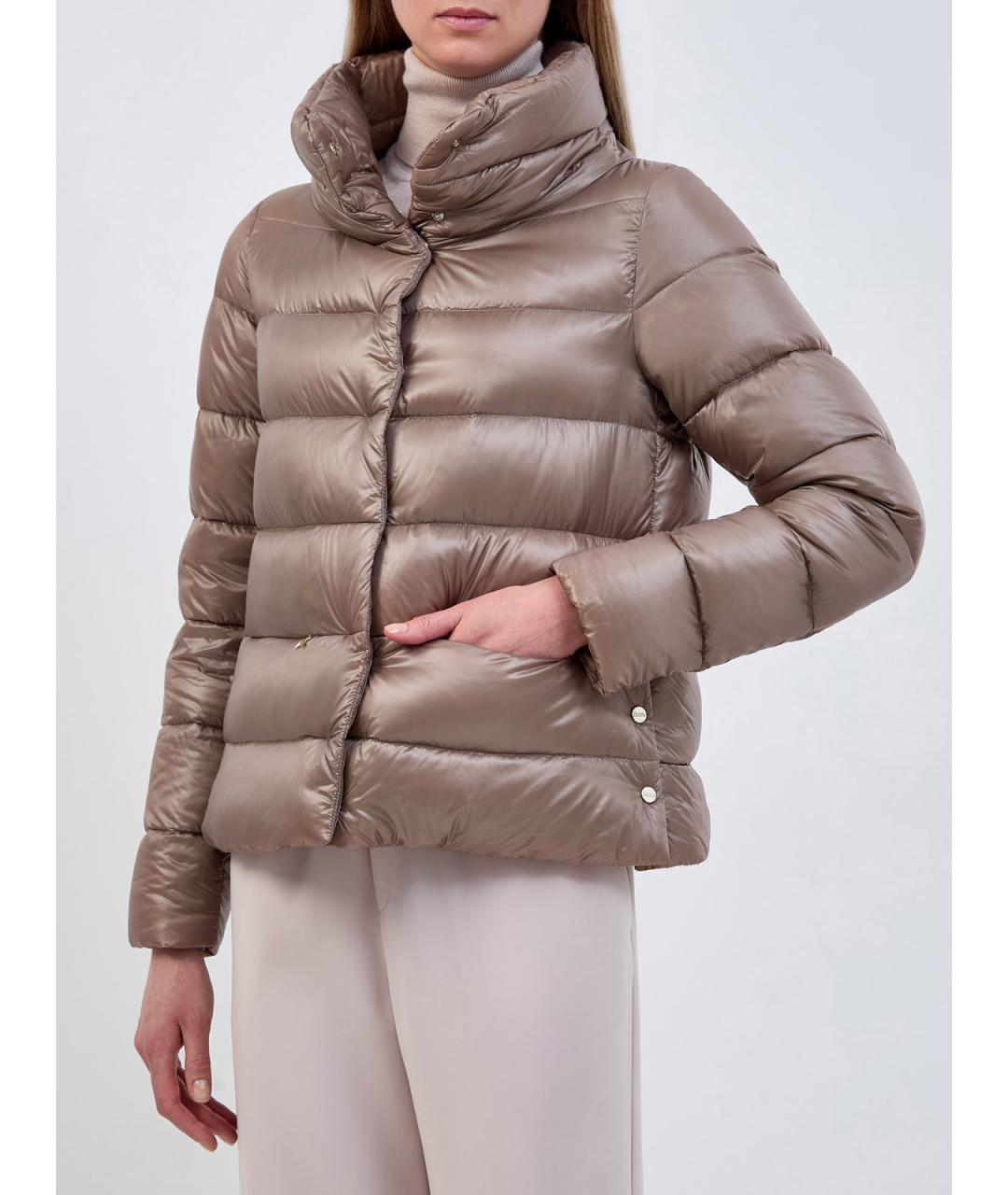 HERNO Коричневый полиамидовый пуховик, фото 3