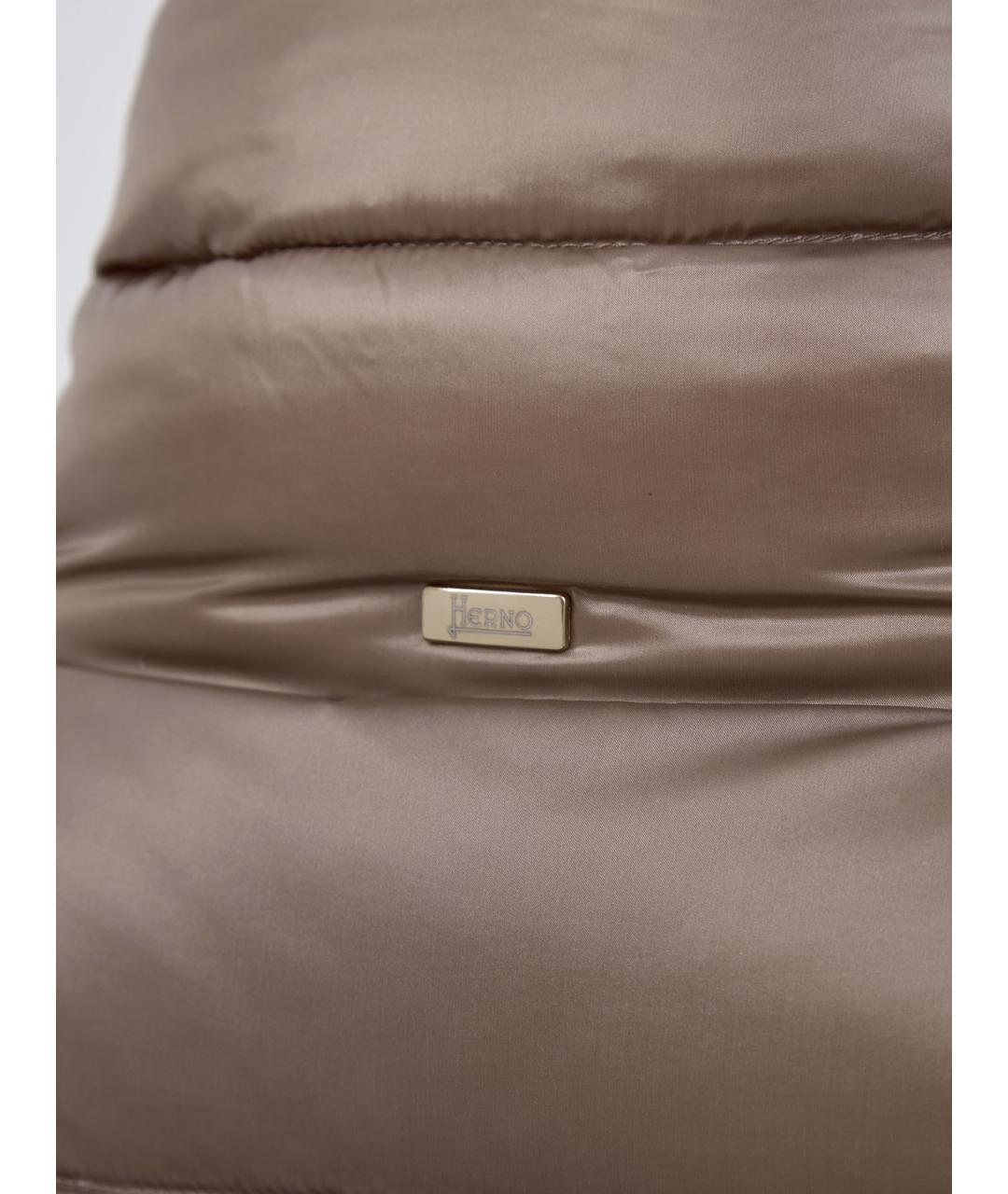 HERNO Коричневый полиамидовый пуховик, фото 6
