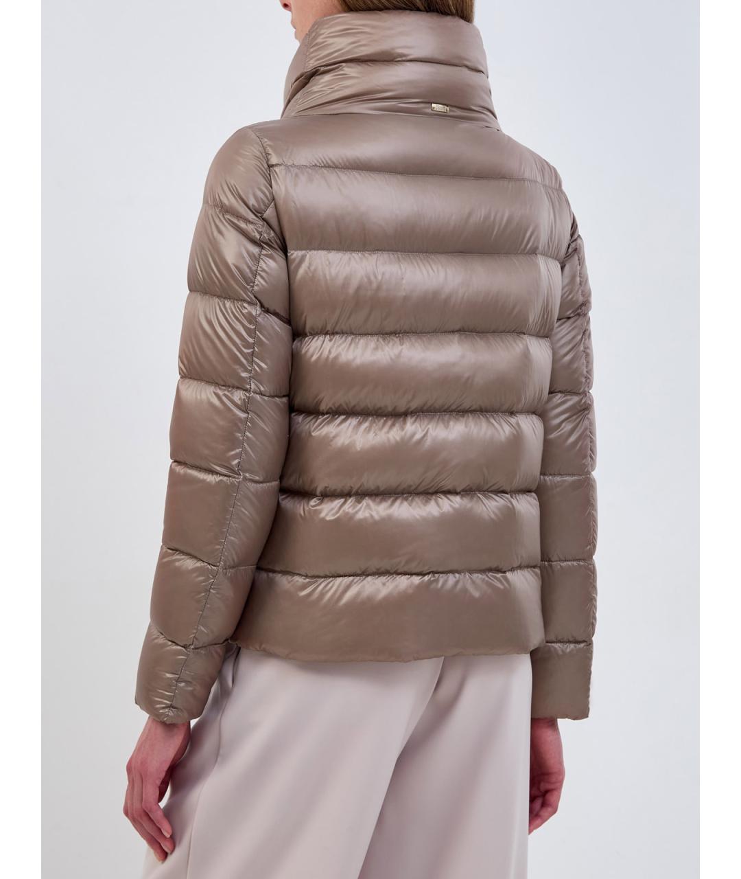 HERNO Коричневый полиамидовый пуховик, фото 4