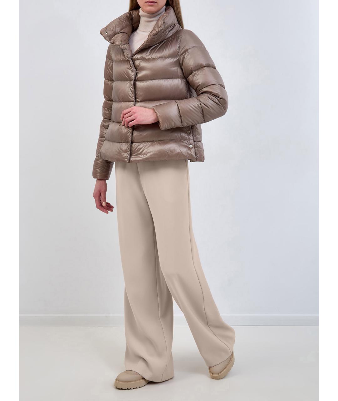 HERNO Коричневый полиамидовый пуховик, фото 2