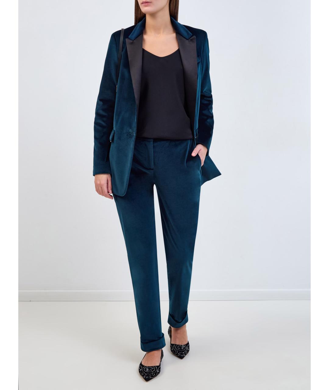 LORENA ANTONIAZZI Зеленые хлопковые брюки узкие, фото 2