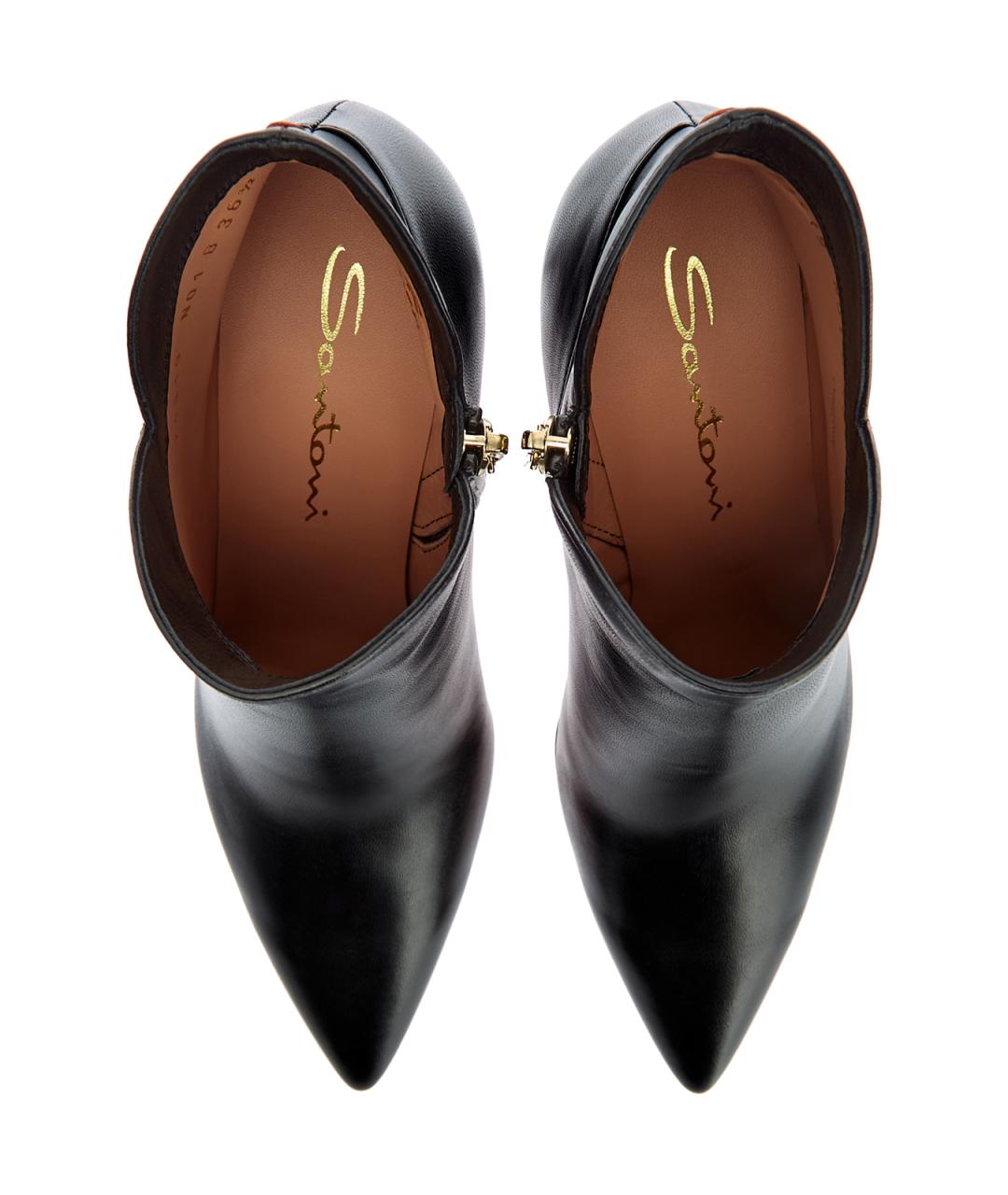 SANTONI Черные кожаные ботильоны, фото 5