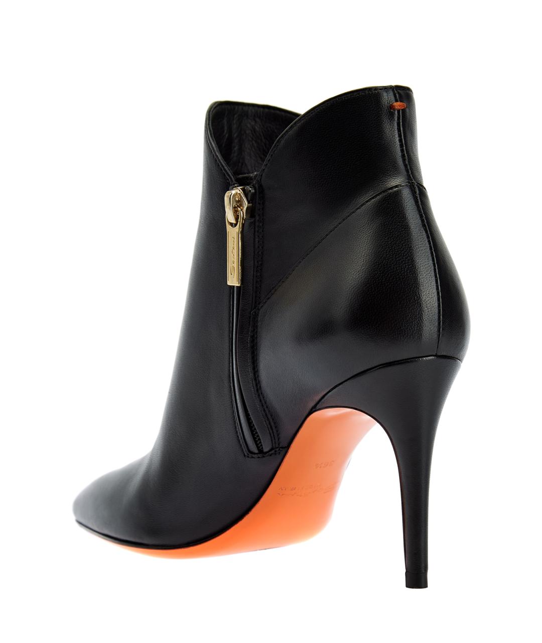 SANTONI Черные кожаные ботильоны, фото 4