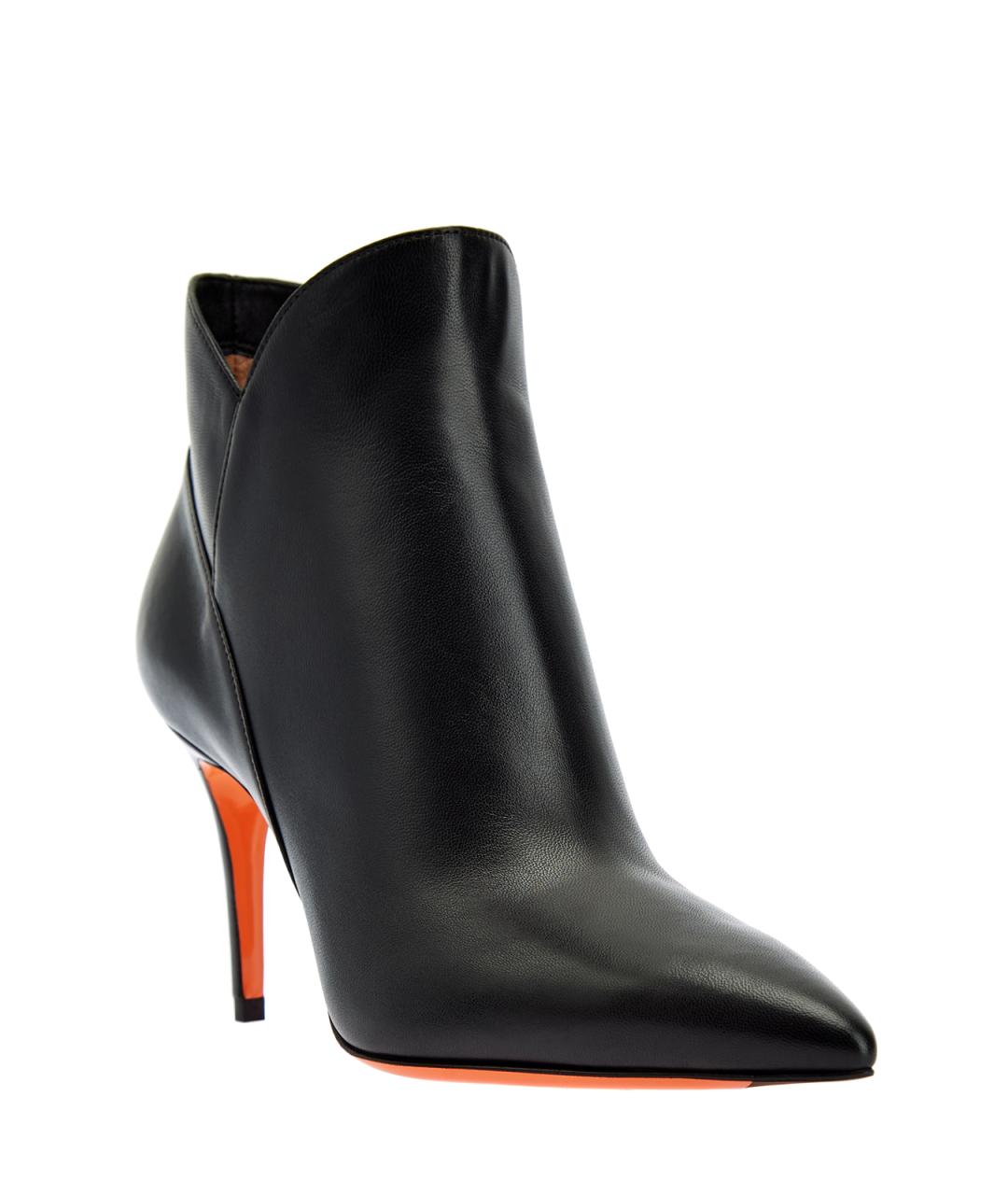 SANTONI Черные кожаные ботильоны, фото 3