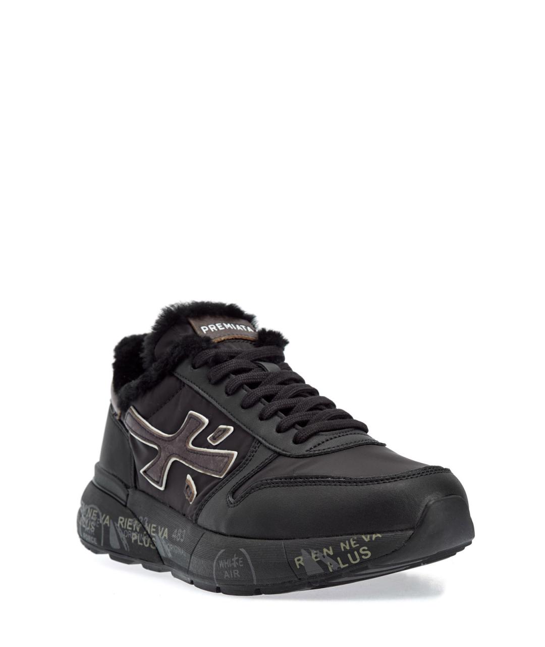 PREMIATA Черные синтетические низкие кроссовки / кеды, фото 3