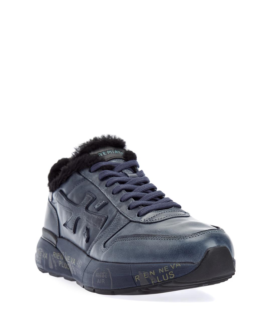 PREMIATA Синие кожаные низкие кроссовки / кеды, фото 3