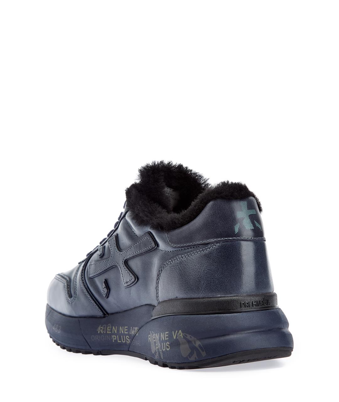 PREMIATA Синие кожаные низкие кроссовки / кеды, фото 4