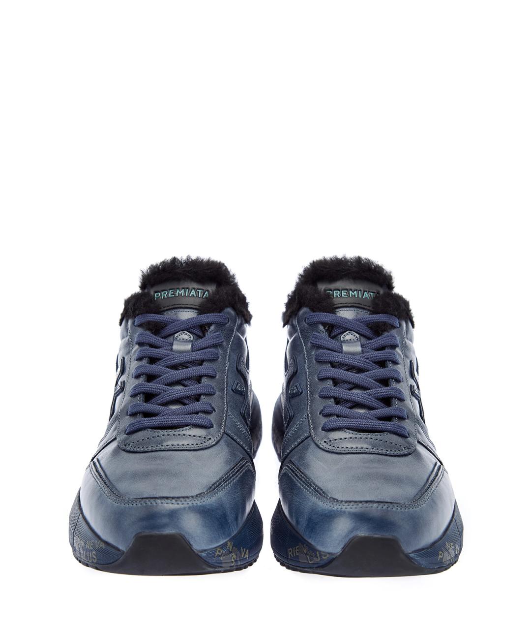 PREMIATA Синие кожаные низкие кроссовки / кеды, фото 6