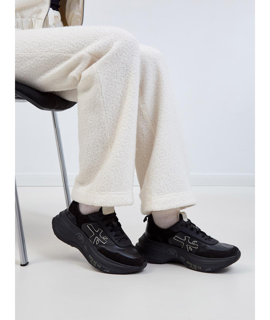 PREMIATA Черные кожаные кроссовки, фото 2