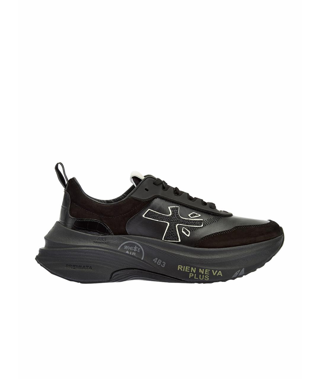 PREMIATA Черные кожаные кроссовки, фото 1