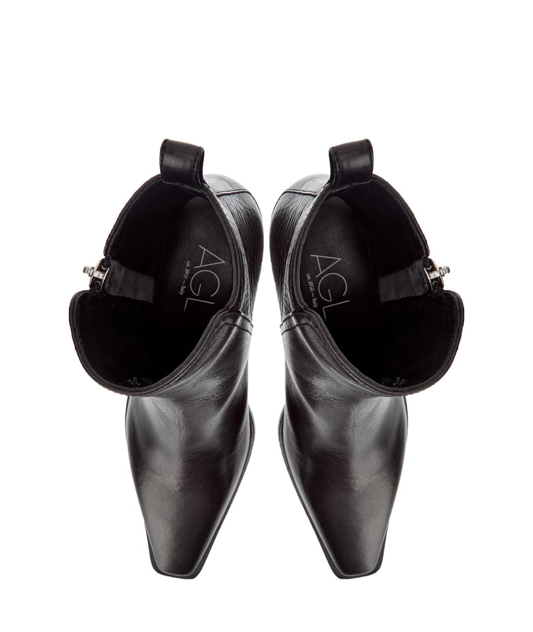 AGL Черные кожаные ботильоны, фото 4