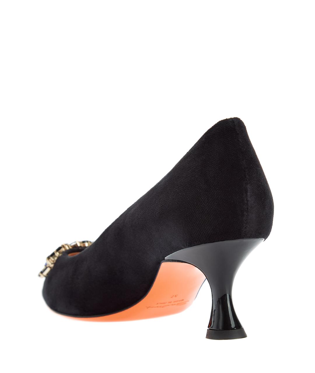 SANTONI Черные текстильные туфли, фото 4