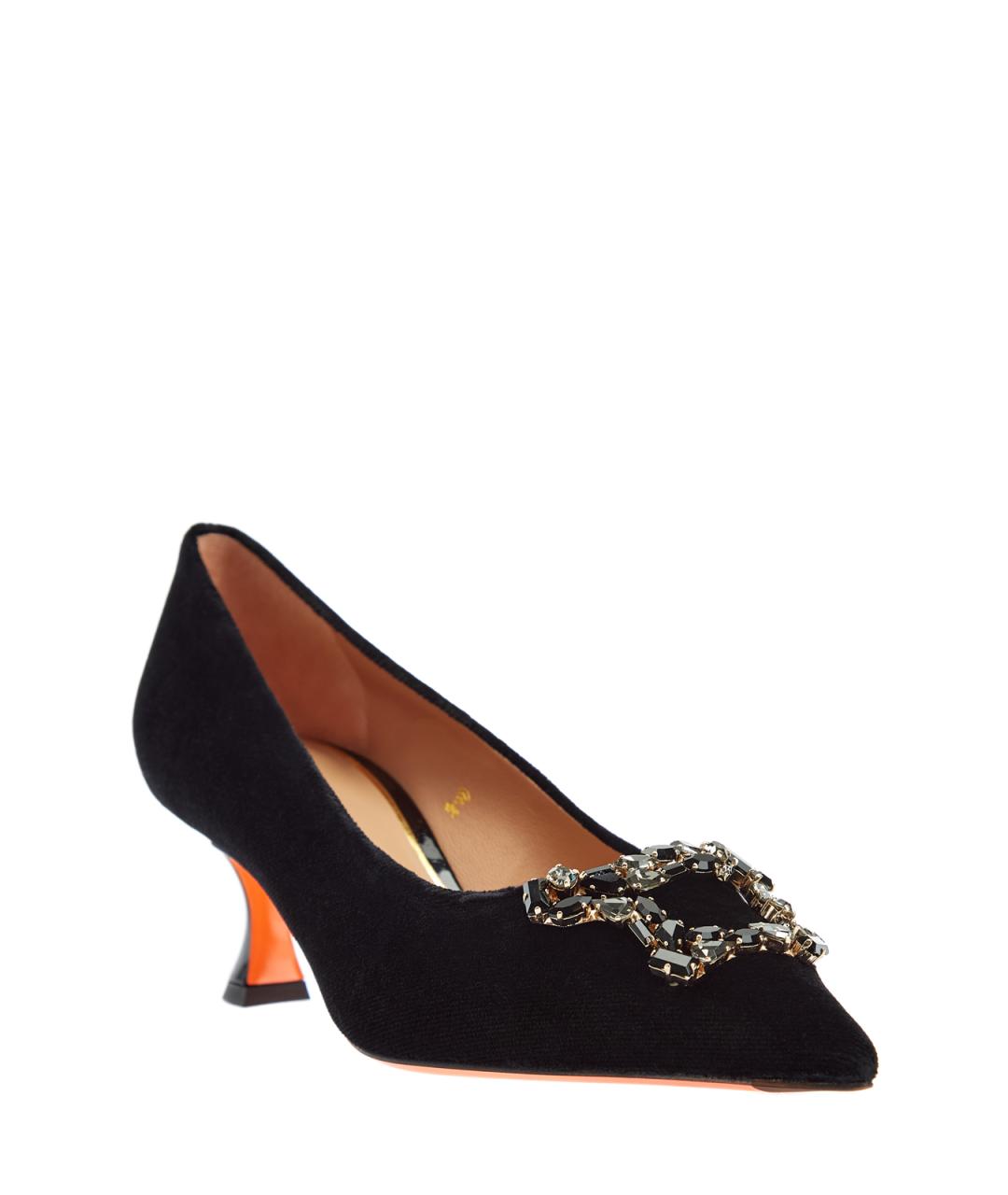 SANTONI Черные текстильные туфли, фото 3