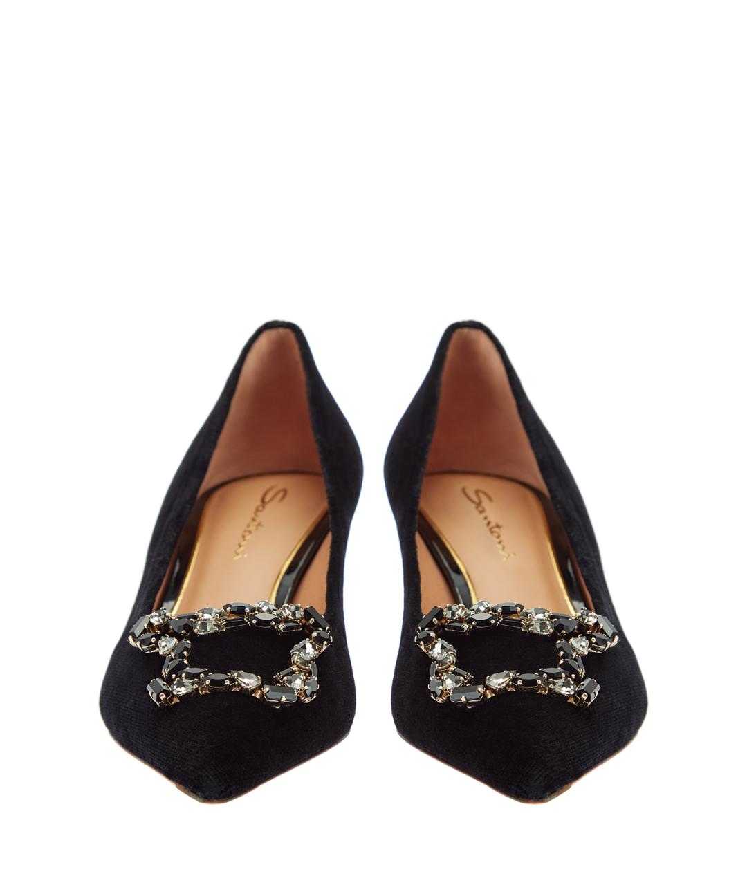 SANTONI Черные текстильные туфли, фото 6