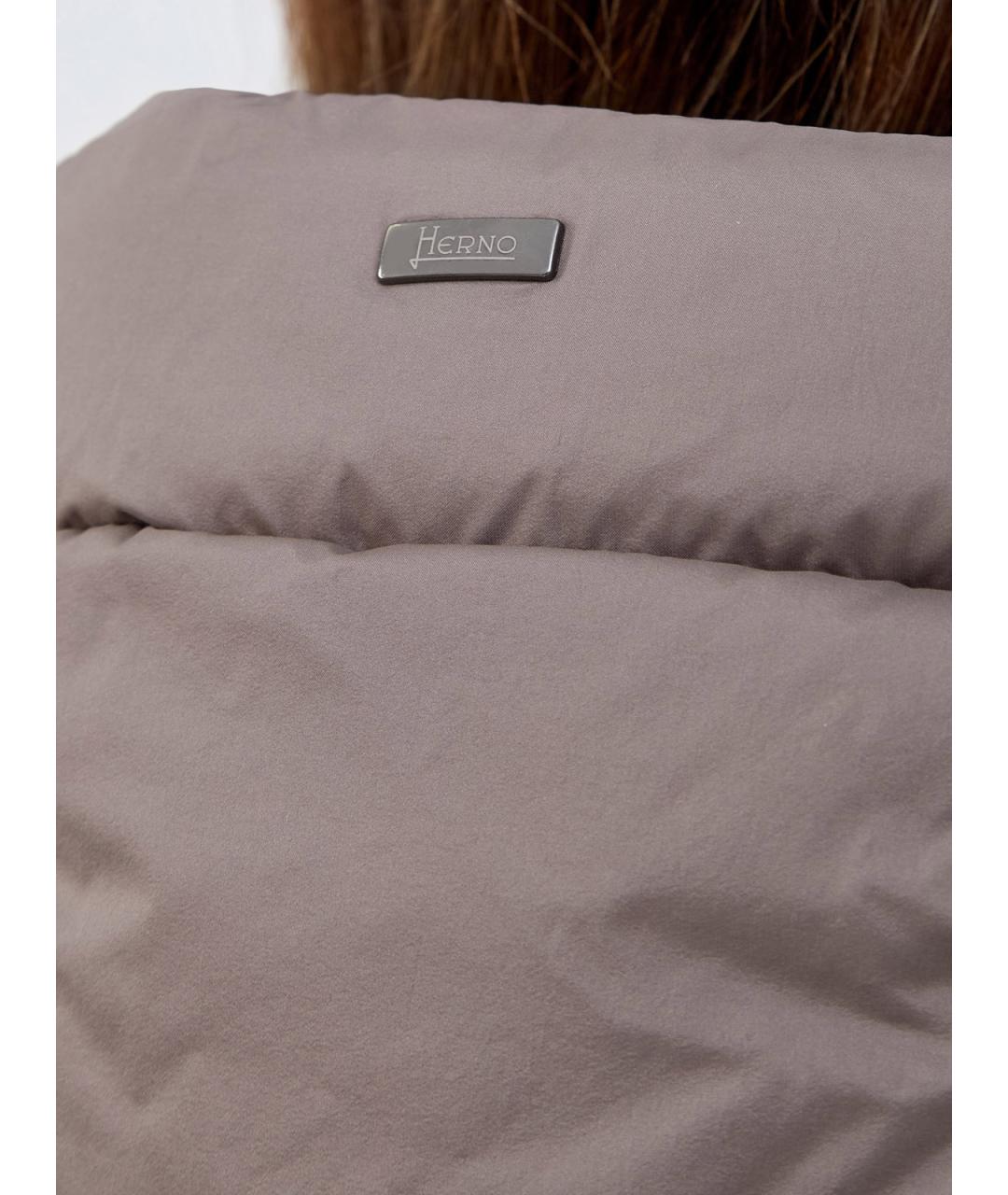 HERNO Коричневый полиамидовый пуховик, фото 5