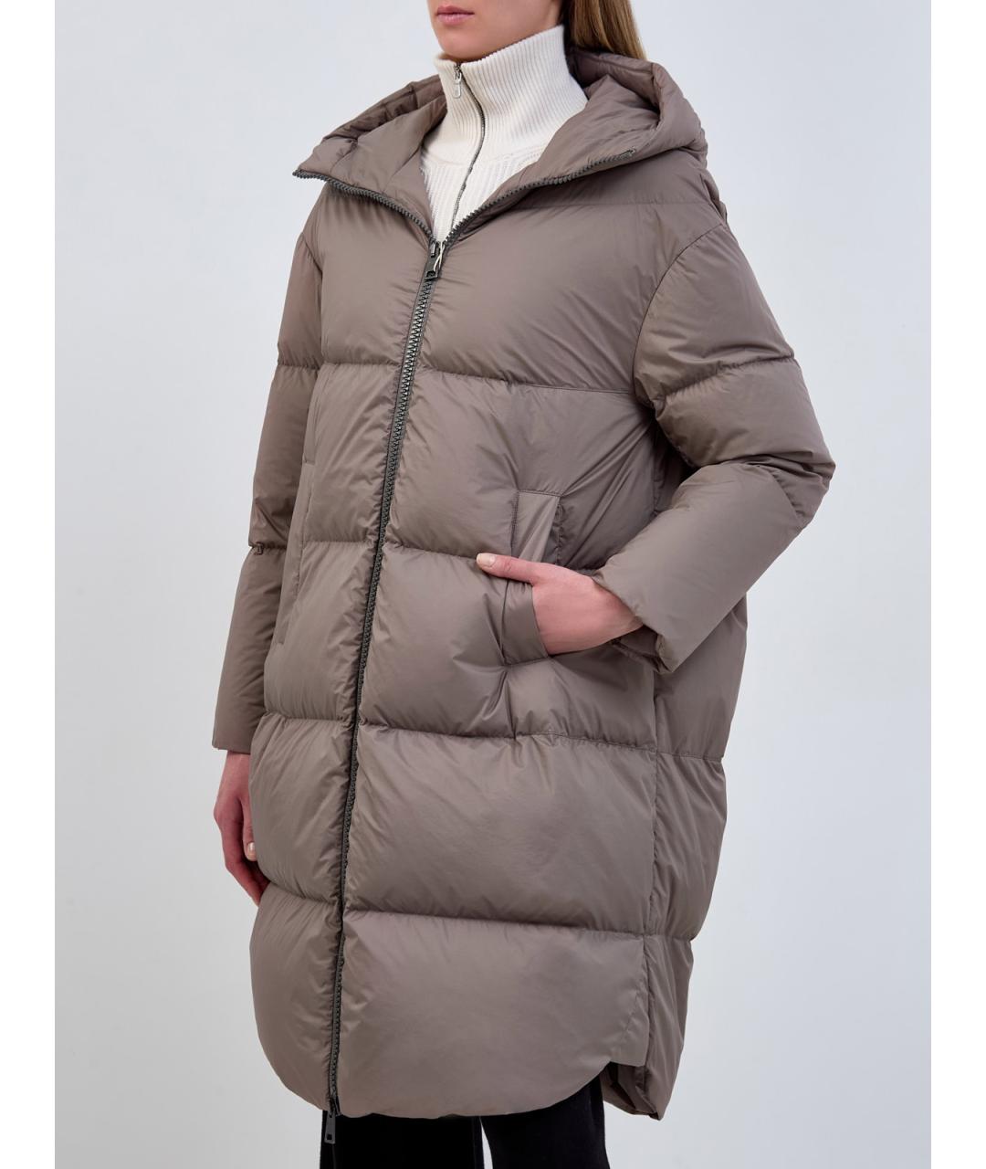 HERNO Коричневый полиамидовый пуховик, фото 3