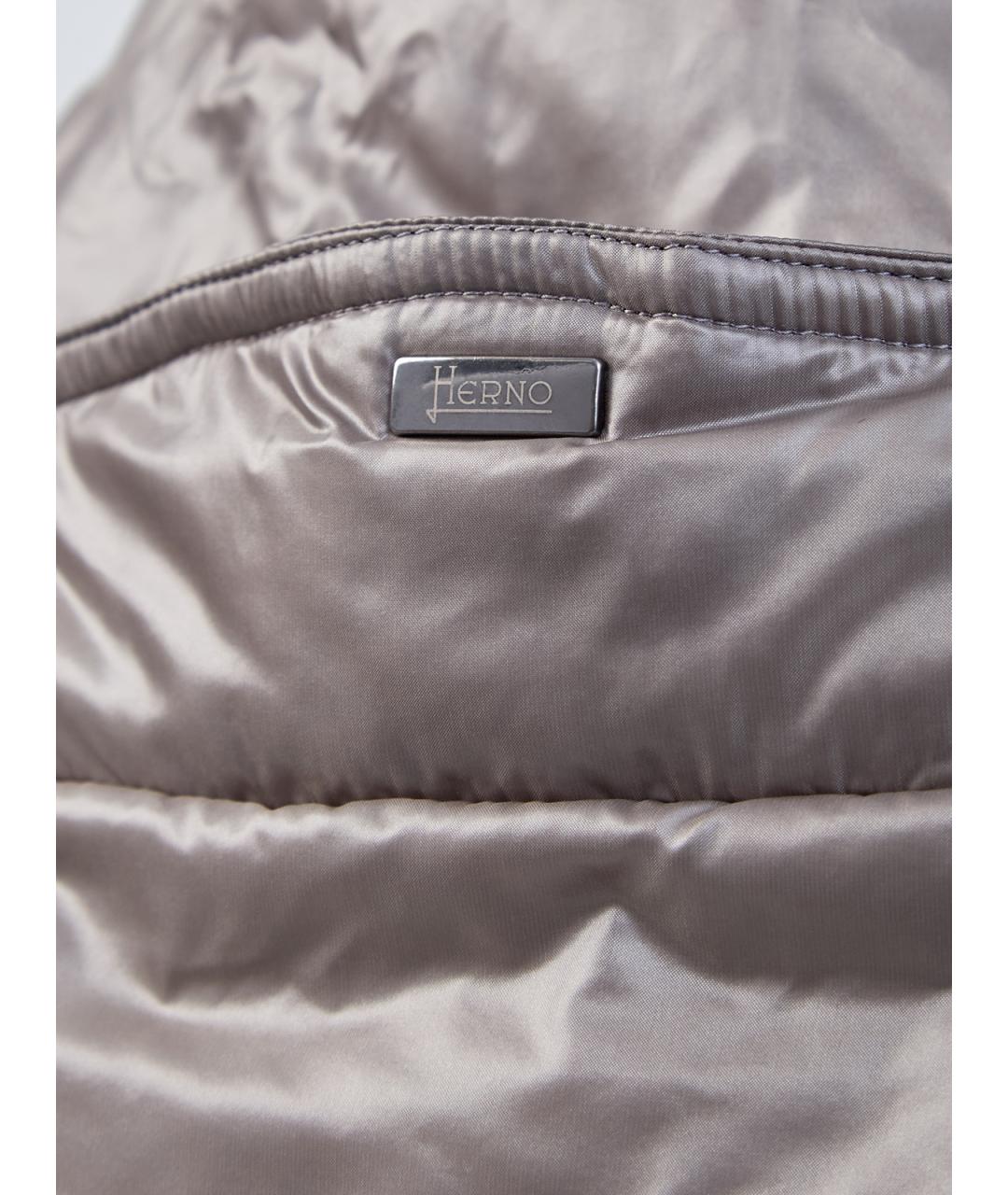 HERNO Серый полиамидовый пуховик, фото 6