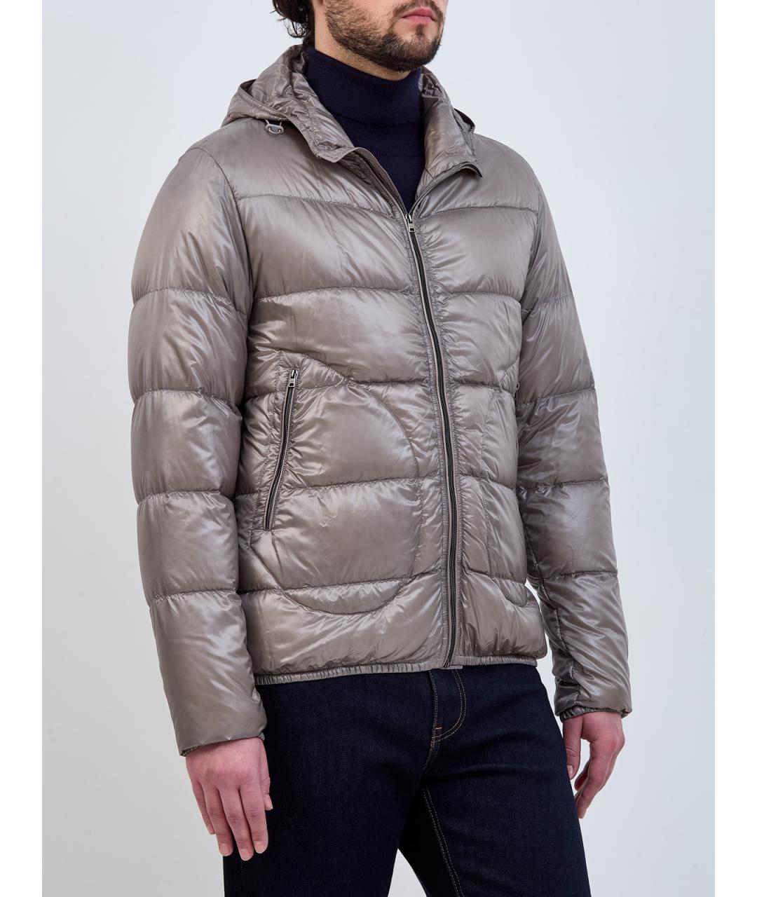 HERNO Серый полиамидовый пуховик, фото 3