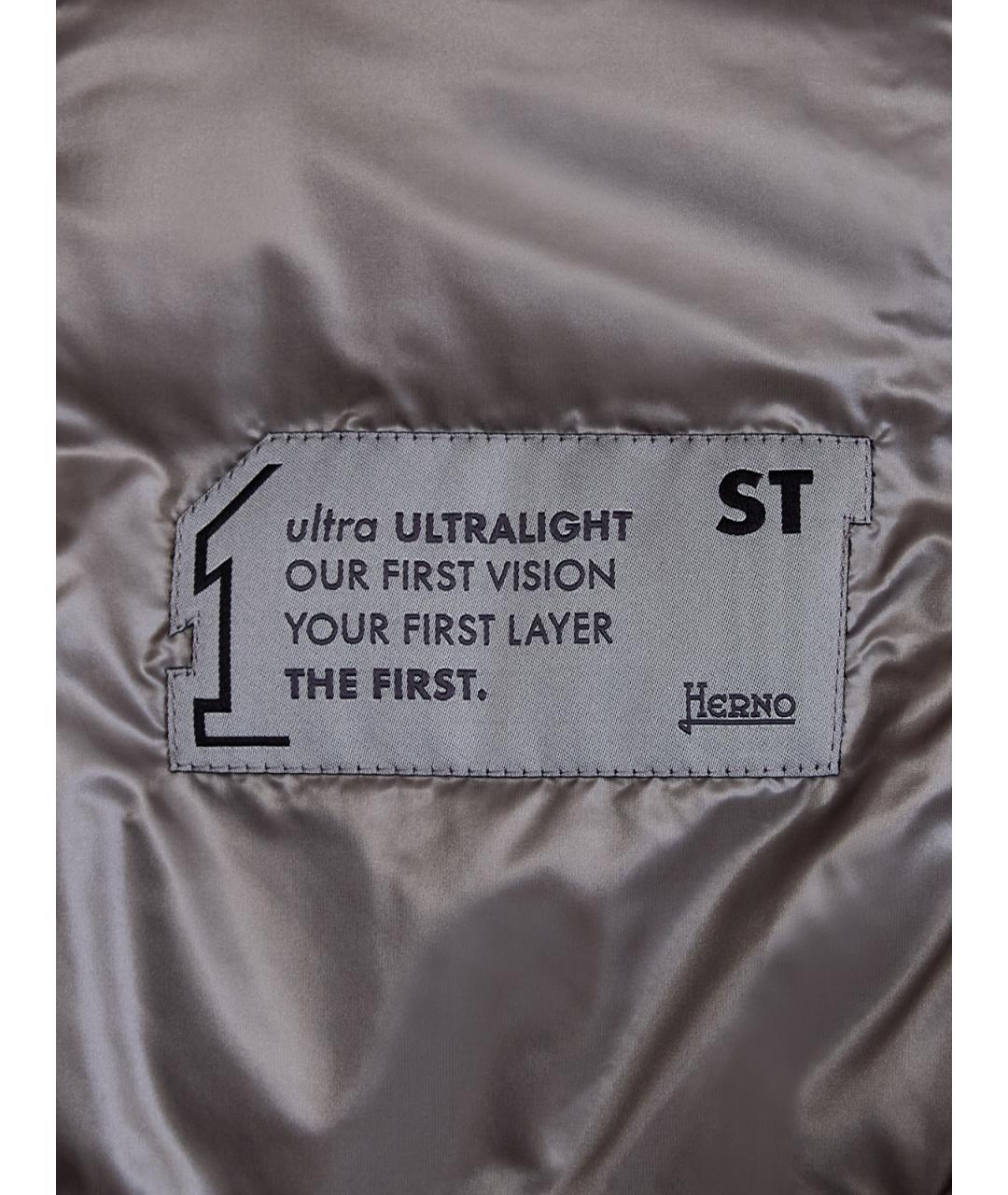 HERNO Серый полиамидовый пуховик, фото 7