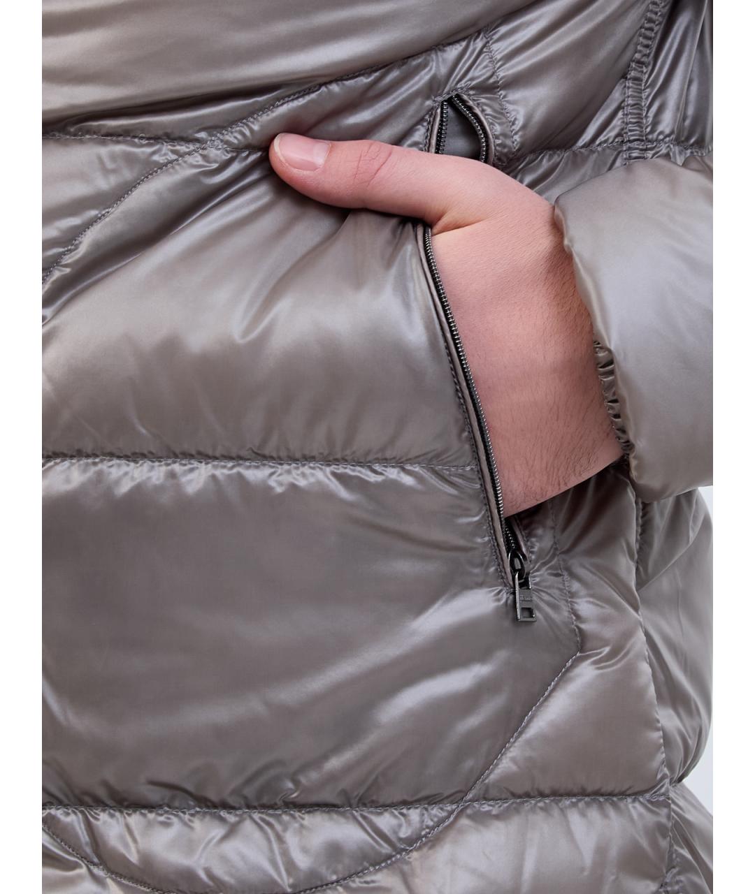 HERNO Серый полиамидовый пуховик, фото 5