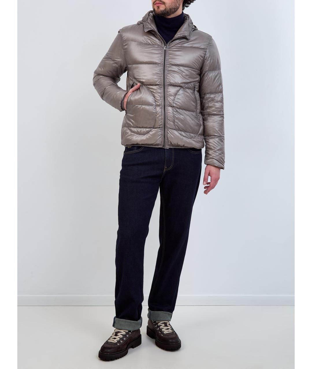 HERNO Серый полиамидовый пуховик, фото 2