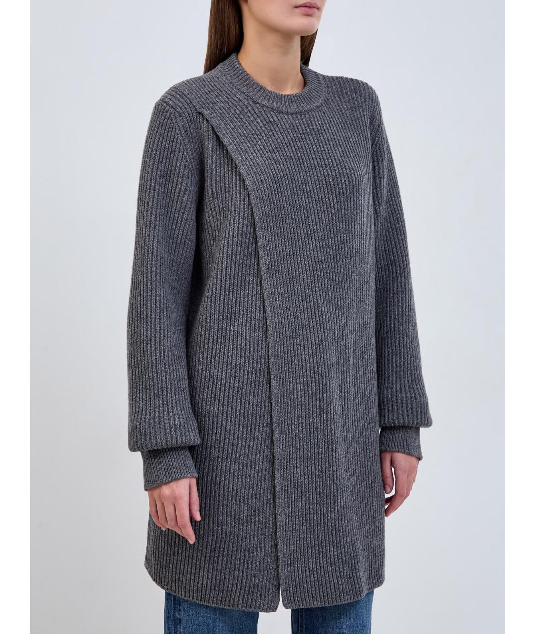 JIL SANDER Серый шерстяной джемпер / свитер, фото 3