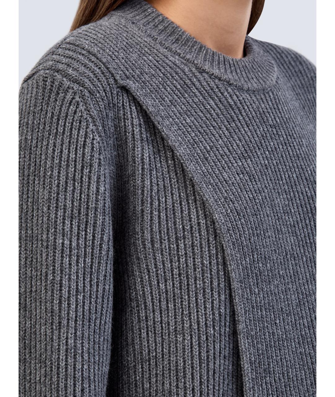 JIL SANDER Серый шерстяной джемпер / свитер, фото 5