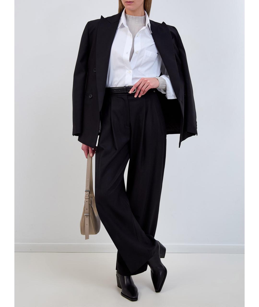 HERNO Черные шерстяные прямые брюки, фото 2