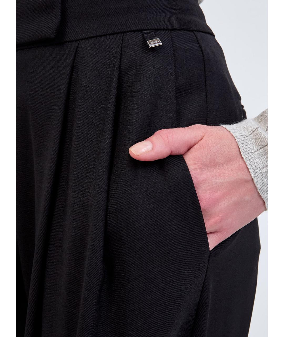 HERNO Черные шерстяные прямые брюки, фото 5